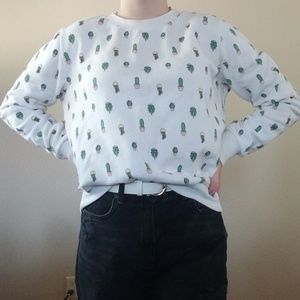 Forever 21 White Cactus Sweatshirt